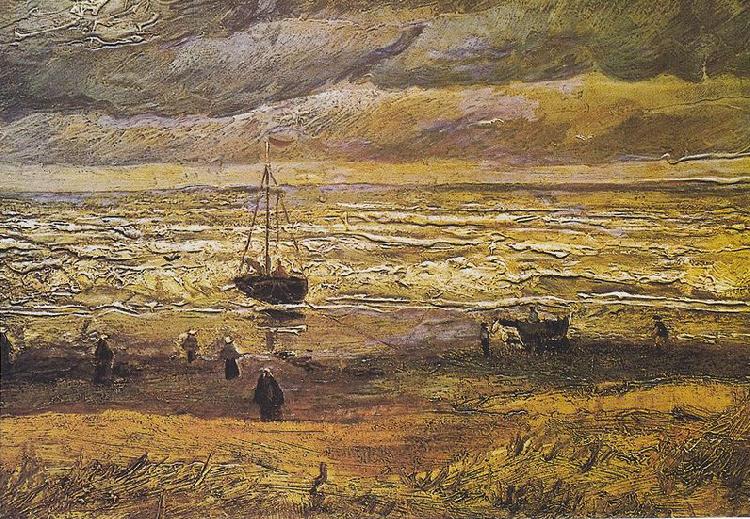 Vincent Van Gogh Scheveningen beach in stormy weather